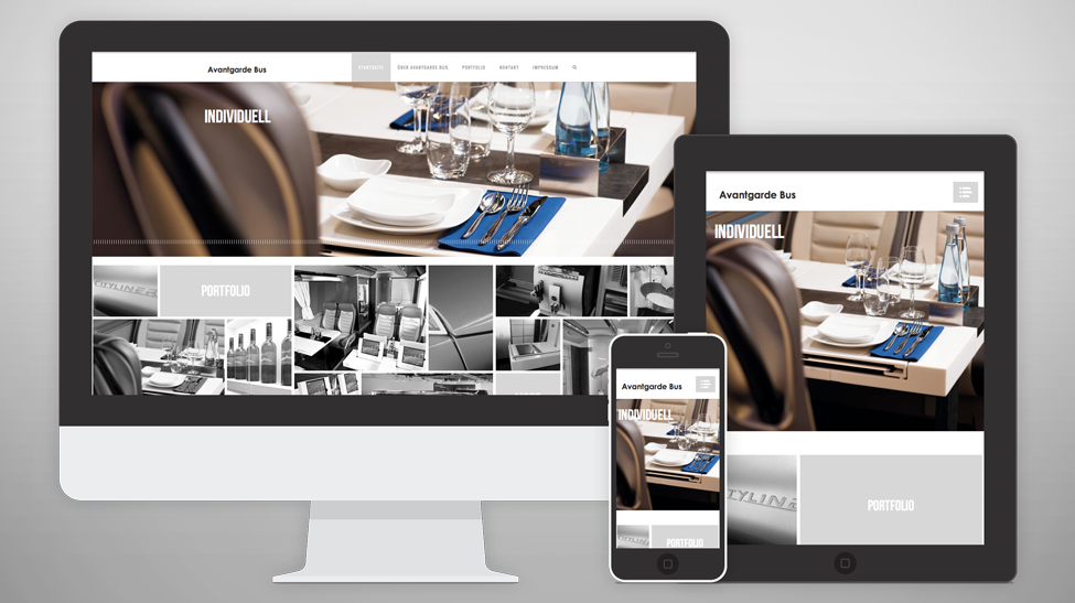 Avantgarde Bus mit responsiver Corporate Website